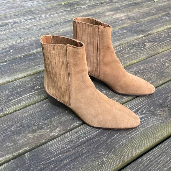 Zara Suede Western Cowboy Ankle Boots - Picture 3 of 9